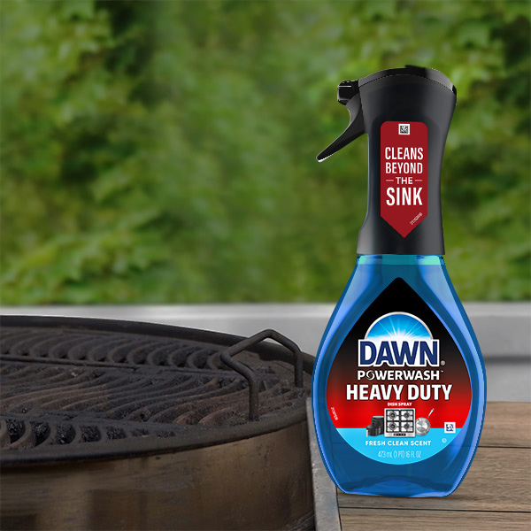 Cleaning grill With Dawn Dish Spray
