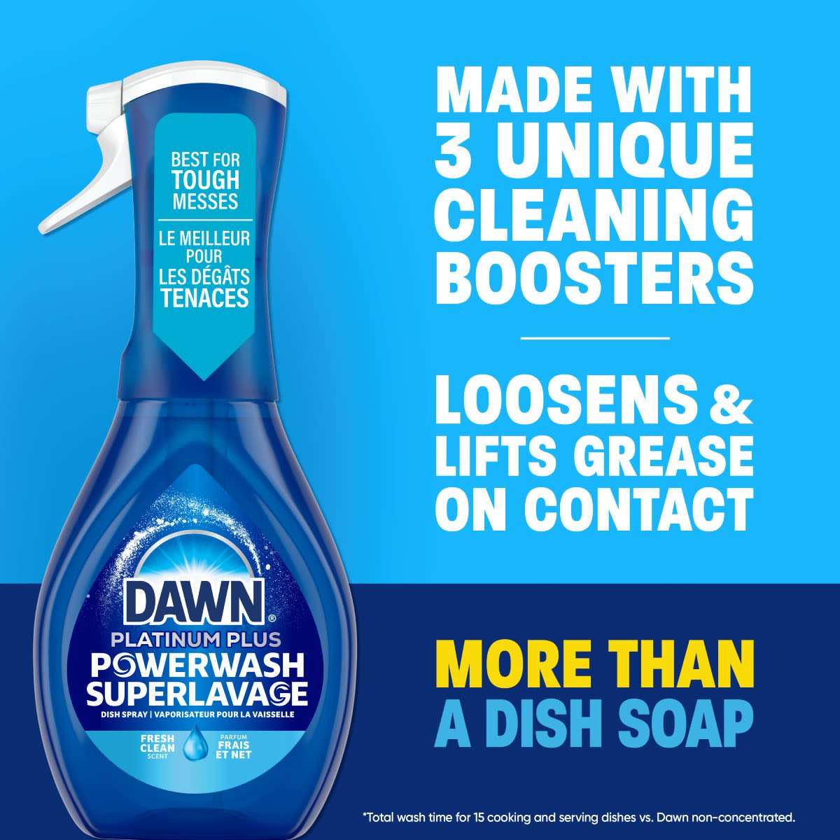 More than dish soap: made with 3 unique cleaning boosters; loosens & lifts grease on contact