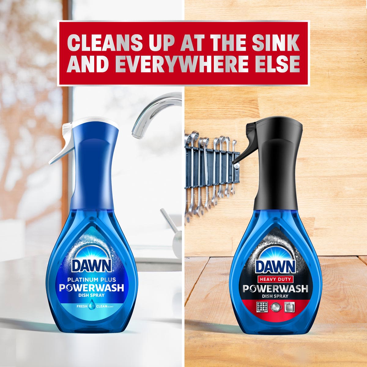 Cleans up at the sink and everywhere else.