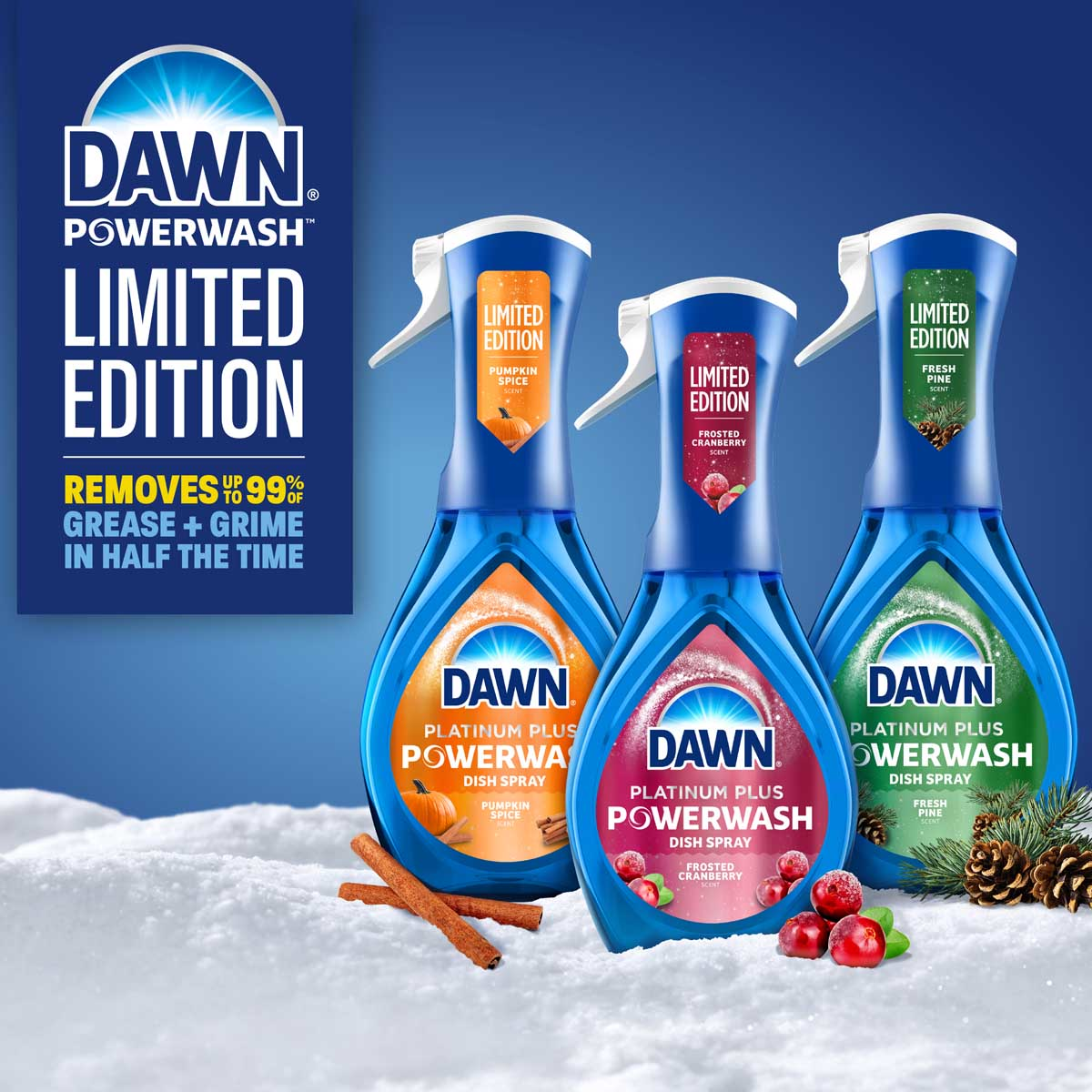 Dawn Powerwash Limited Edition Winter: Removes Up To 99% Of Grease + Grime In Half The Time