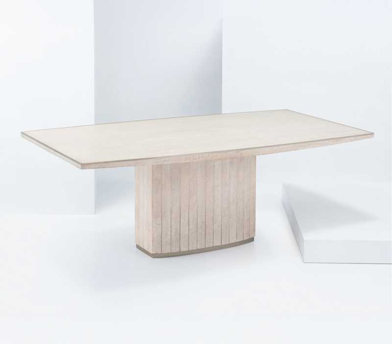 Willy Rizzo - Important travertine dining table, circa 1970