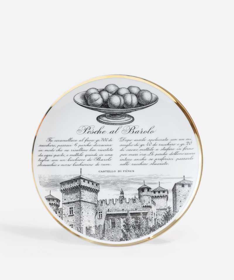 PIERO FORNASETTI - 'Pesche al Barolo' decorative plate, circa 1950 - Decorative Objects