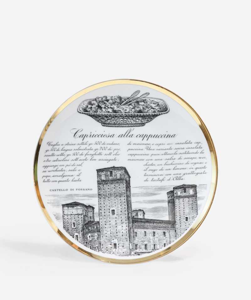 PIERO FORNASETTI - 'Capricciosa alla cappuccina' decorative plate, circa 1950 - Decorative Objects