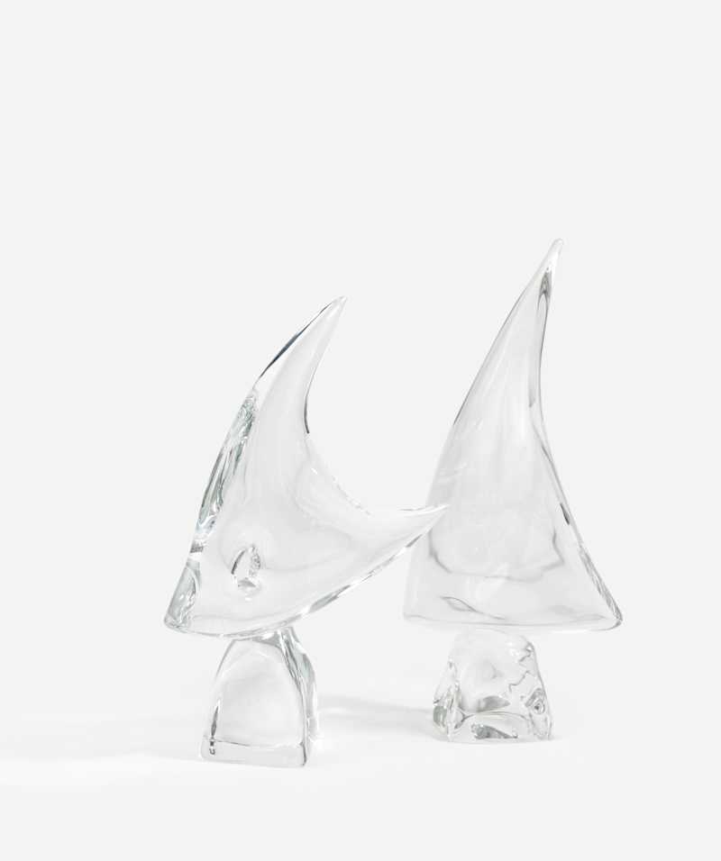 DAUM - Fish and Sail decorative glasses, circa 1960 - Decorative Objects