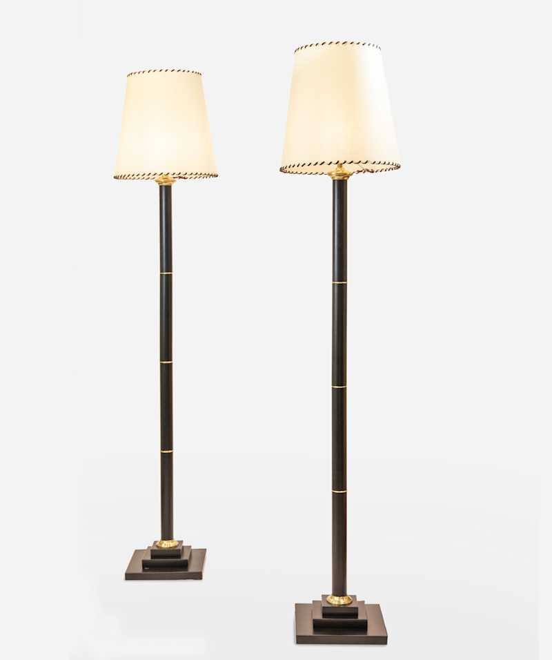 French School - Pair of elegant floor lamps, circa 1960 - Standing Lamps