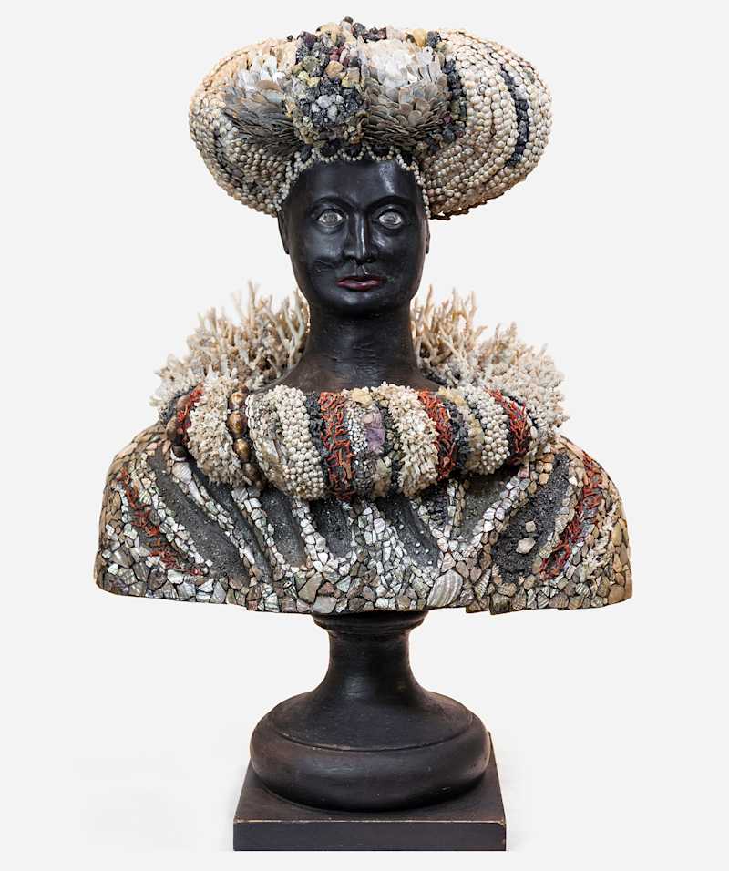 SICILIAN SCHOOL - Dark-skinned woman head, early 20th Century - Sculptures