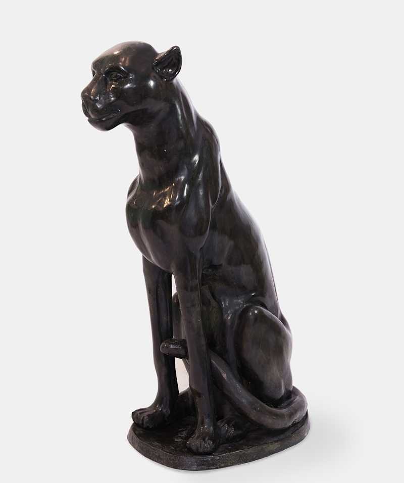 FRENCH SCHOOL - Seated panther, circa 1960 - Sculptures