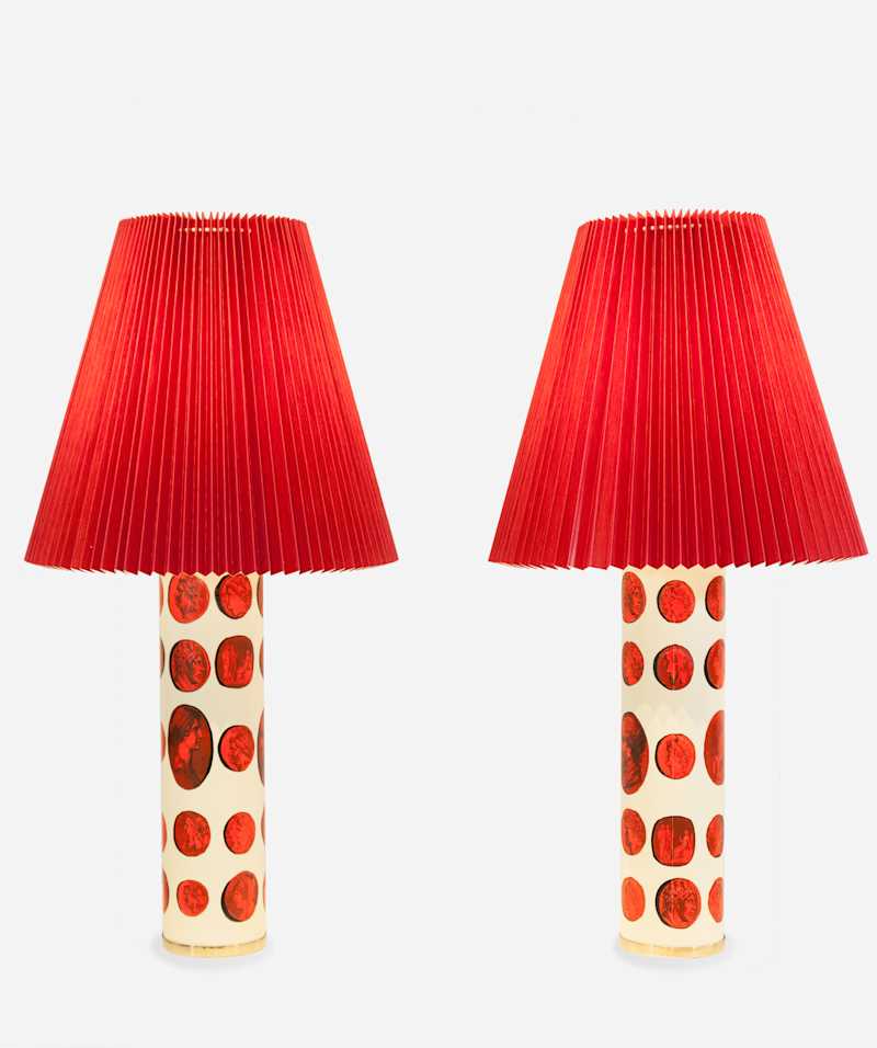 PIERO FORNASETTI - Pair of 'Cammei' table lamps, circa 1950 - Table Lamps