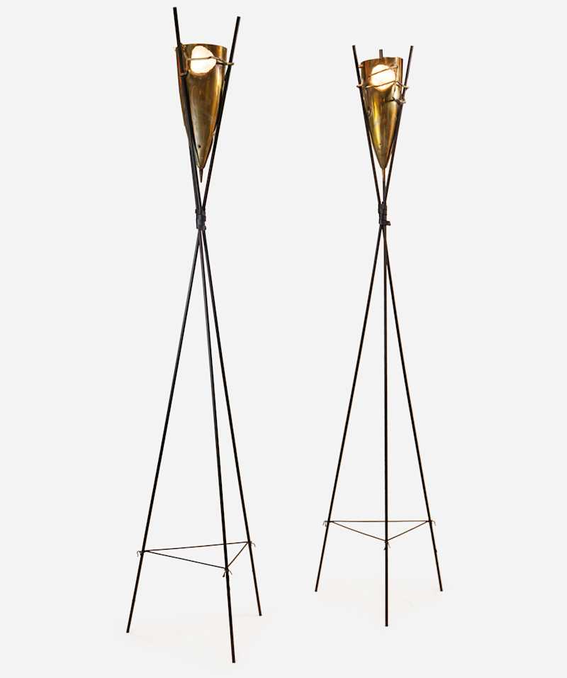 MICHEL KIRILIUK - Pair of rare floor lamps, circa 1980 - Standing Lamps