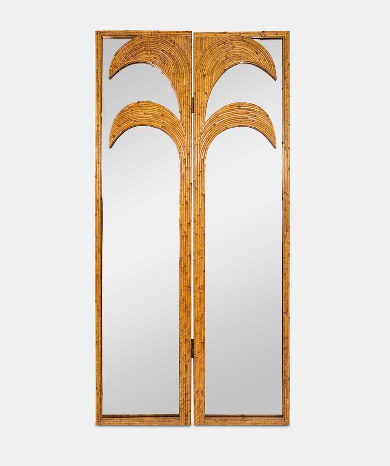 VIVAI DEL SUD - Mirrored two-fold decorative screen, circa 1970s - Decorative Objects