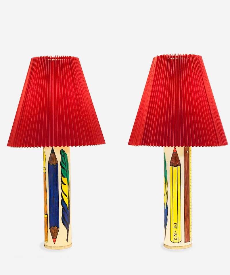 PIERO FORNASETTI - Pair of 'Drawing' table lamps, circa 1950 - Table Lamps