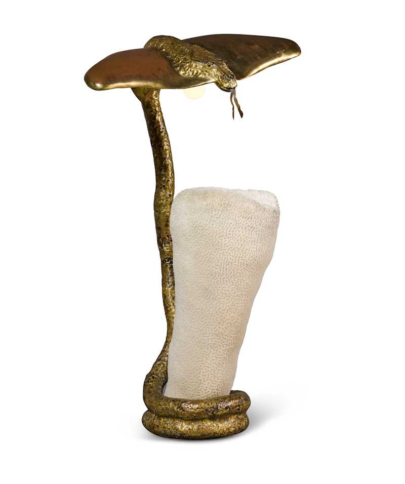 JACQUES DUVAL-BRASSEUR - Snake Table Lamp, 1978 - Table Lamps