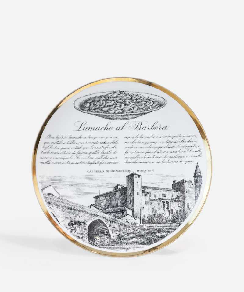 PIERO FORNASETTI - 'Lumache al Barbera' decorative plate, circa 1950 - Decorative Objects