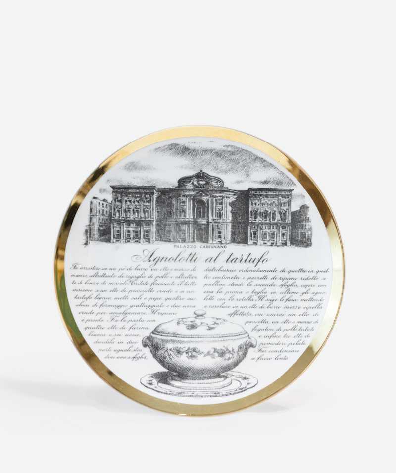 PIERO FORNASETTI - 'Agnolotti al tartufo' decorative plate, circa 1950 - Decorative Objects