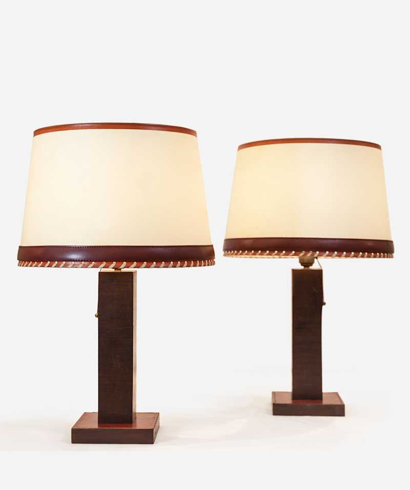 PAUL DUPRÉ-LAFON - Pair of ‘Hermès Paris’ table lamps, circa 1950. - Table Lamps