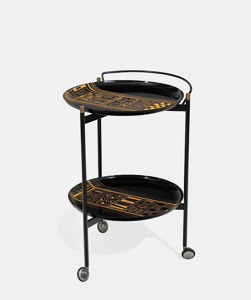 SIVA POGGIBONSI - Bar cart with removable trays, circa 1950s - Coffee Tables