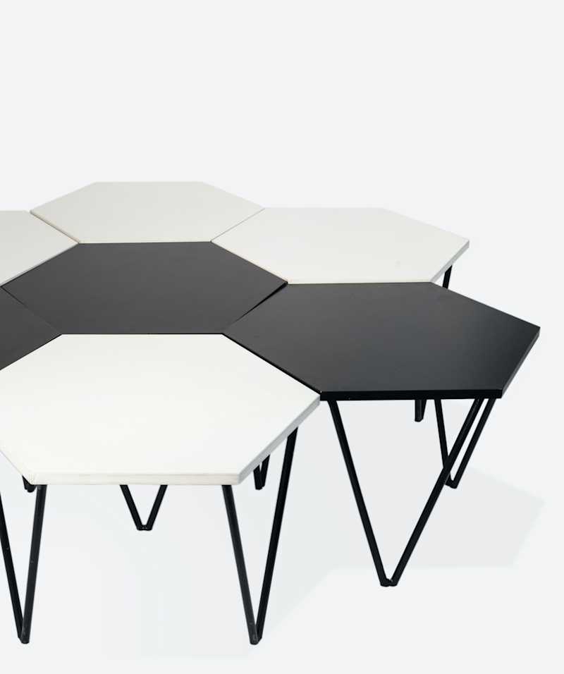 GIO PONTI - Set of seven hexagonal coffee tables, circa 1955 - Coffee Tables