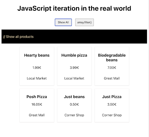 JavaScript iteration in the real world