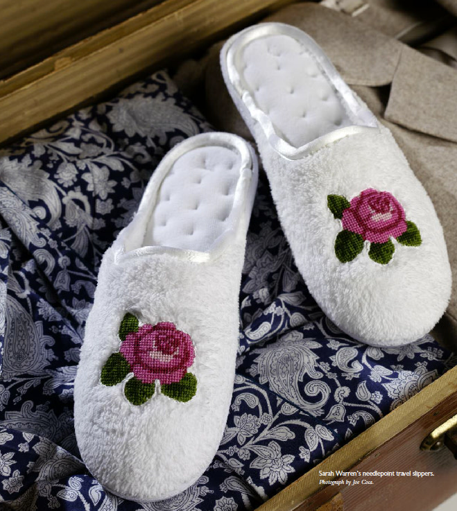 Travel Slippers to Needlepoint and Embroider | PieceWork
