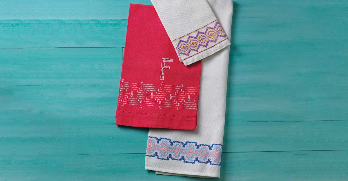 Embroidered Huck Towels PieceWork