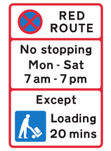 Red route sign