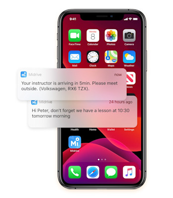 Lesson reminders screen