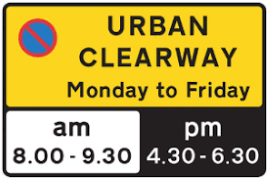 Urban Clearway sign