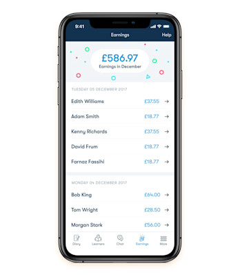 Track earnings screen