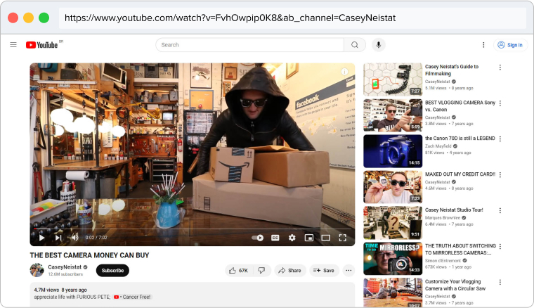 Casey Neistat x Canon (Youtube) Image