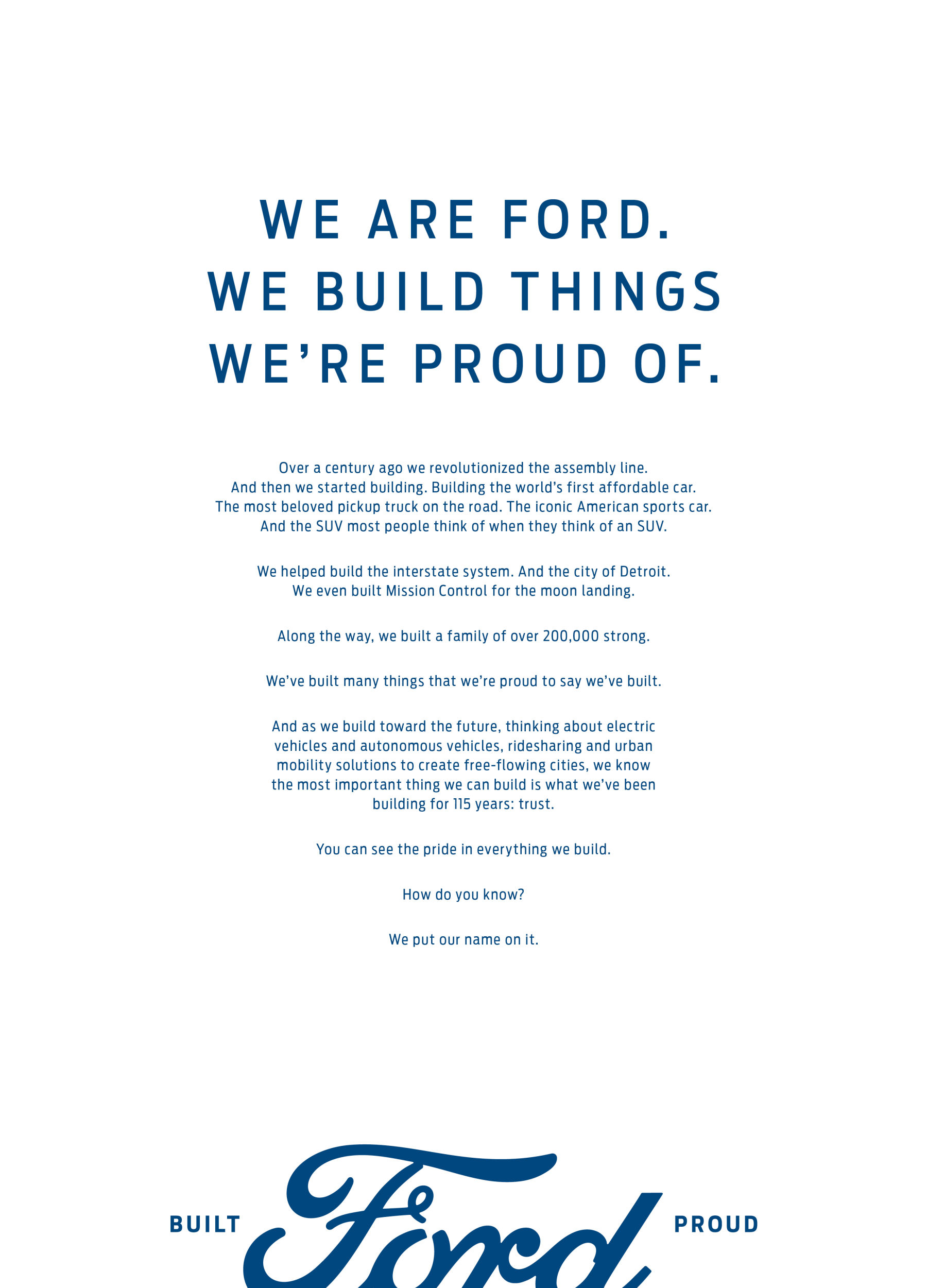 Ford: WE ARE FORD Print