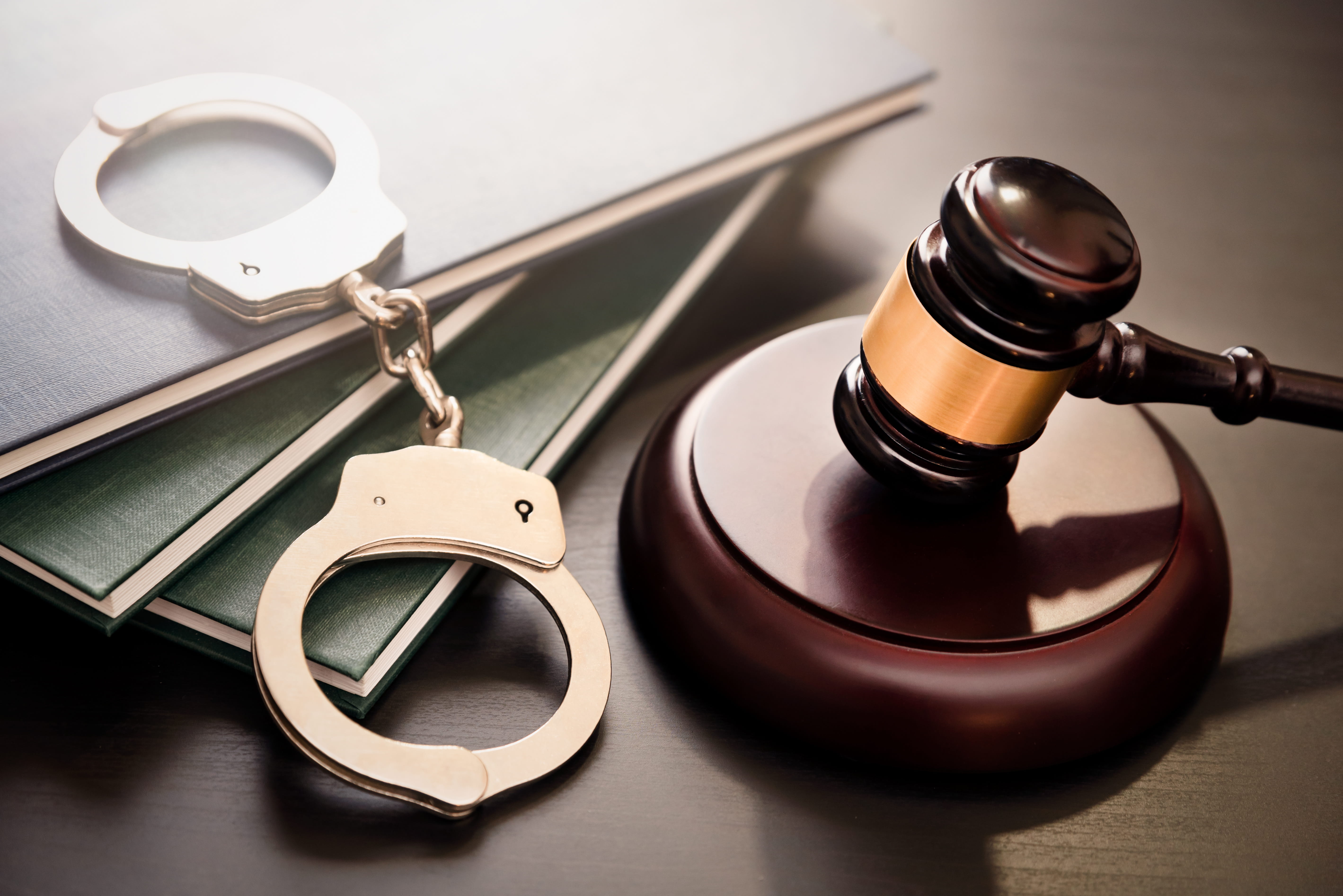 Handcuffs and gavel