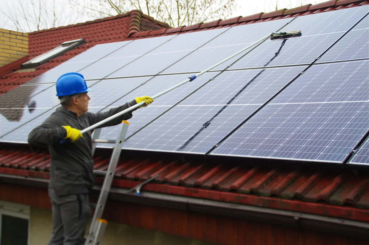 Solar panel cleaning