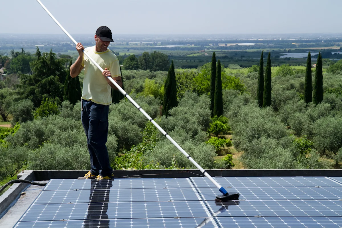 Solar panel cleaning