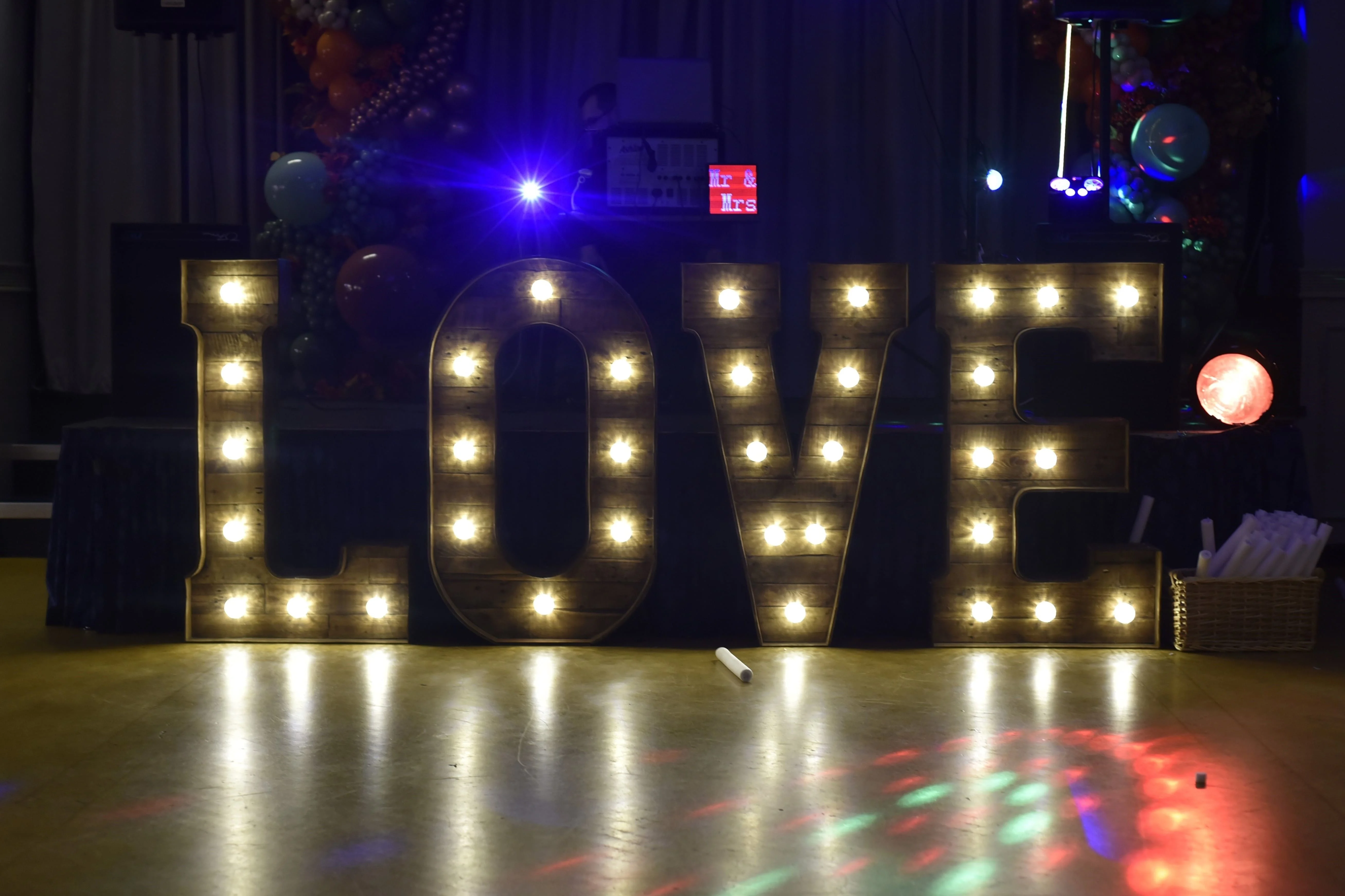 Love sign at wedding