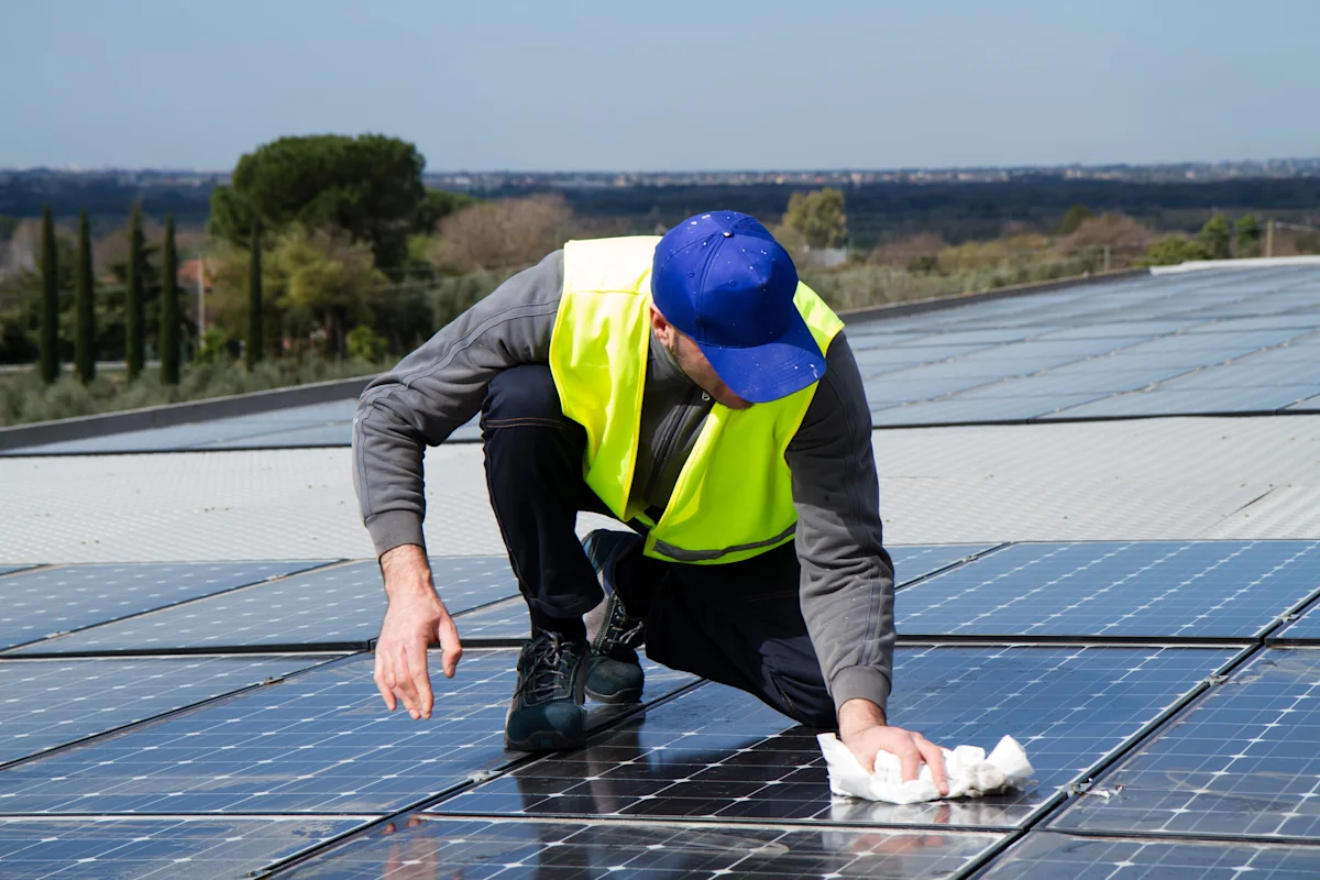 Solar panel cleaning