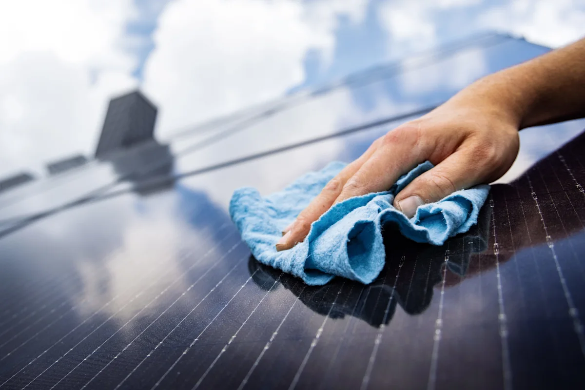 Solar panel cleaning