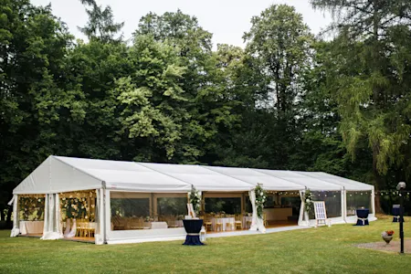 a photo of a wedding marquee