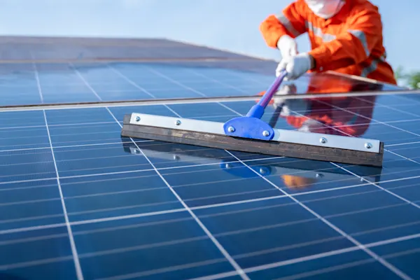 Professional wiping solar panel