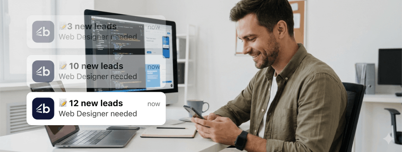 Web designer checking Bark leads