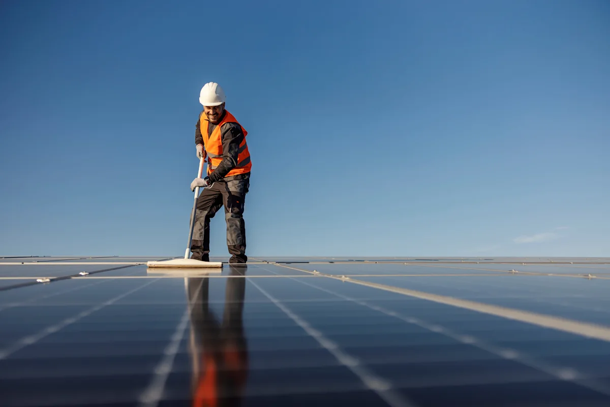 Solar panel cleaning