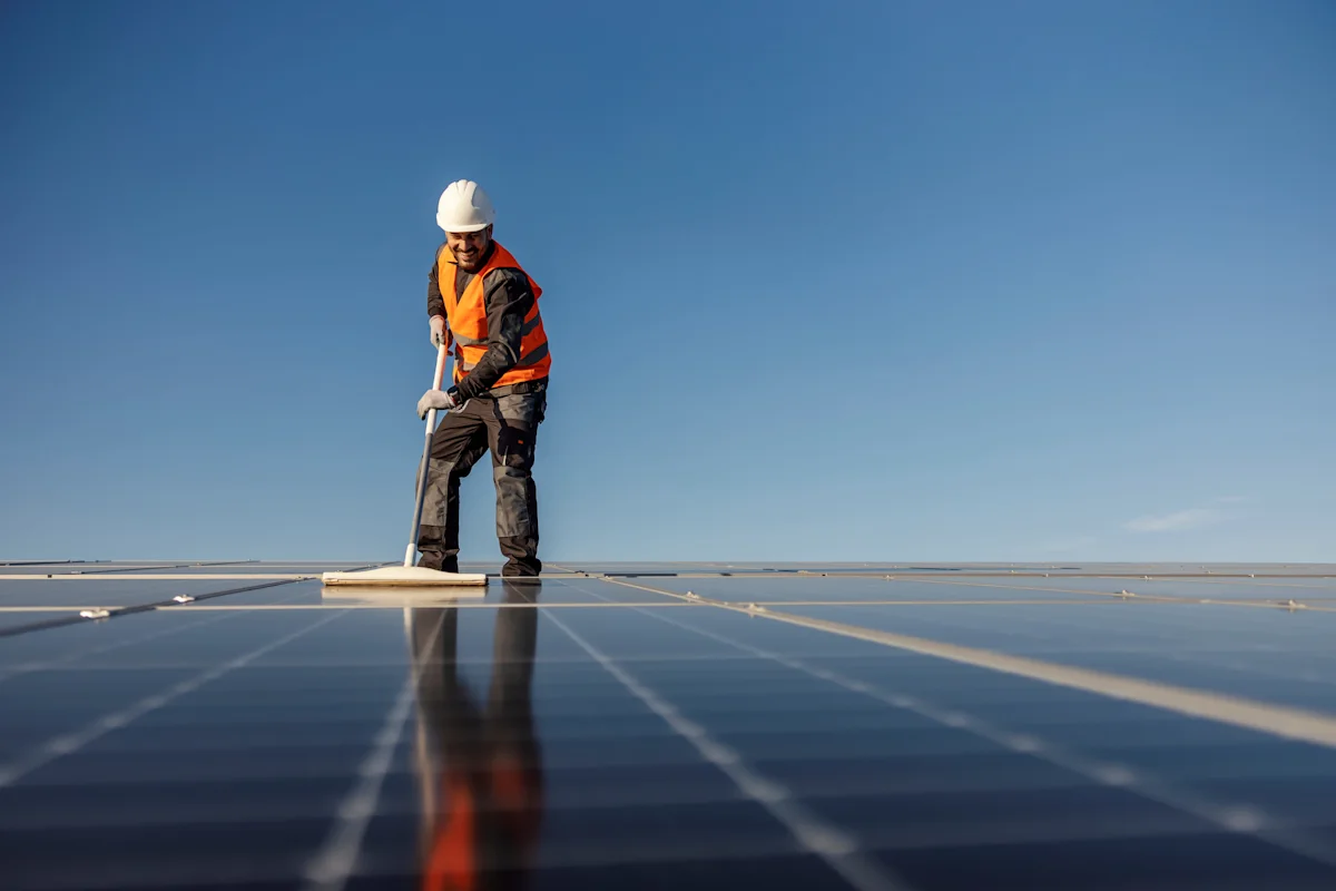 Solar panel cleaning