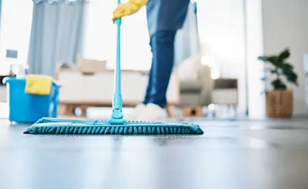 Cleaner mopping floor