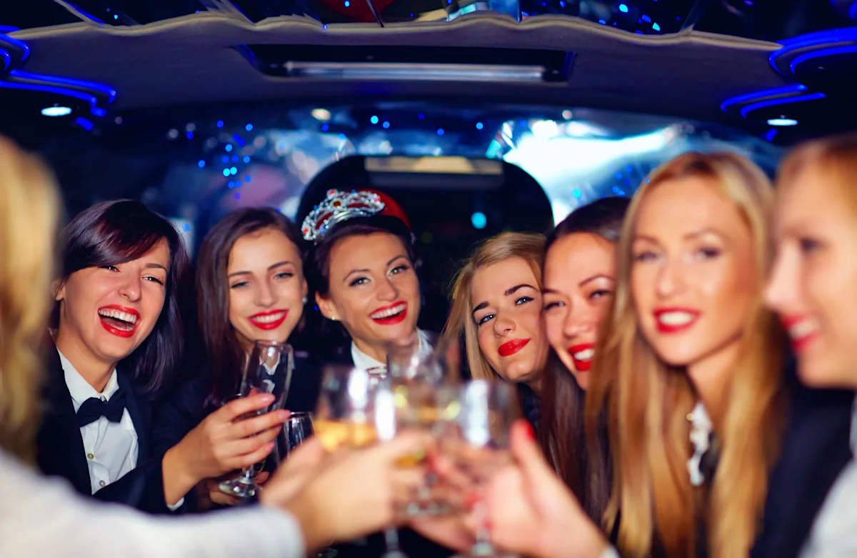 limousine champagne party