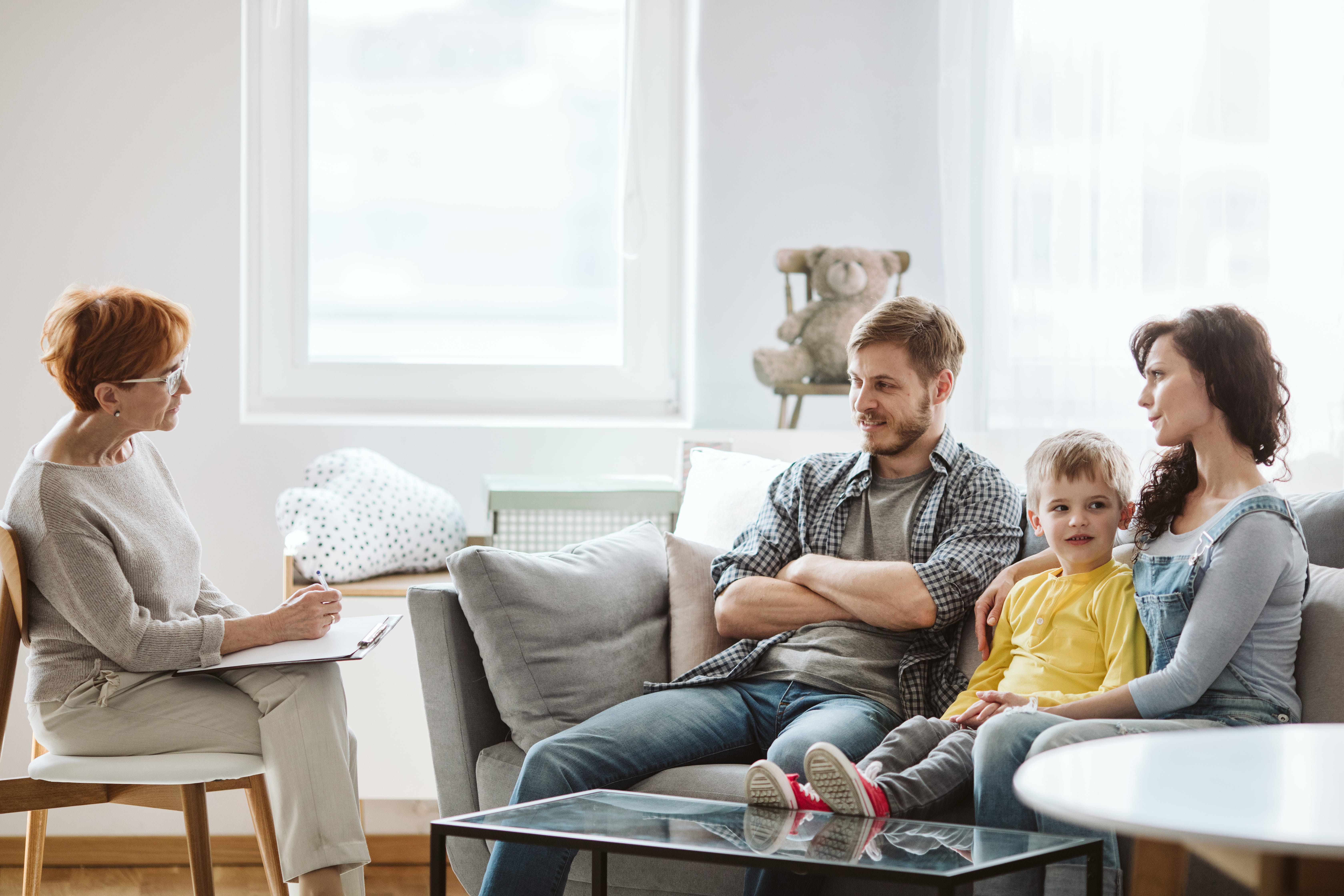 Family on therapy session
