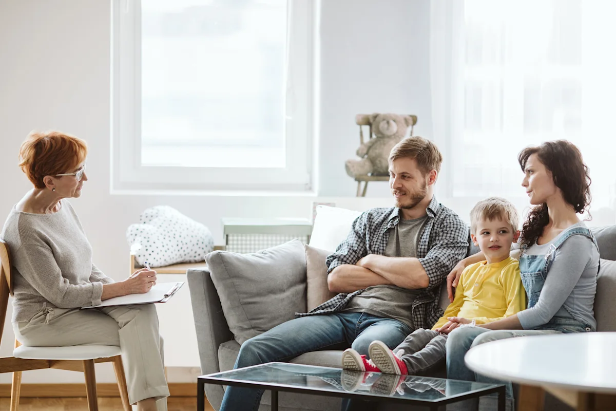 Family on therapy session