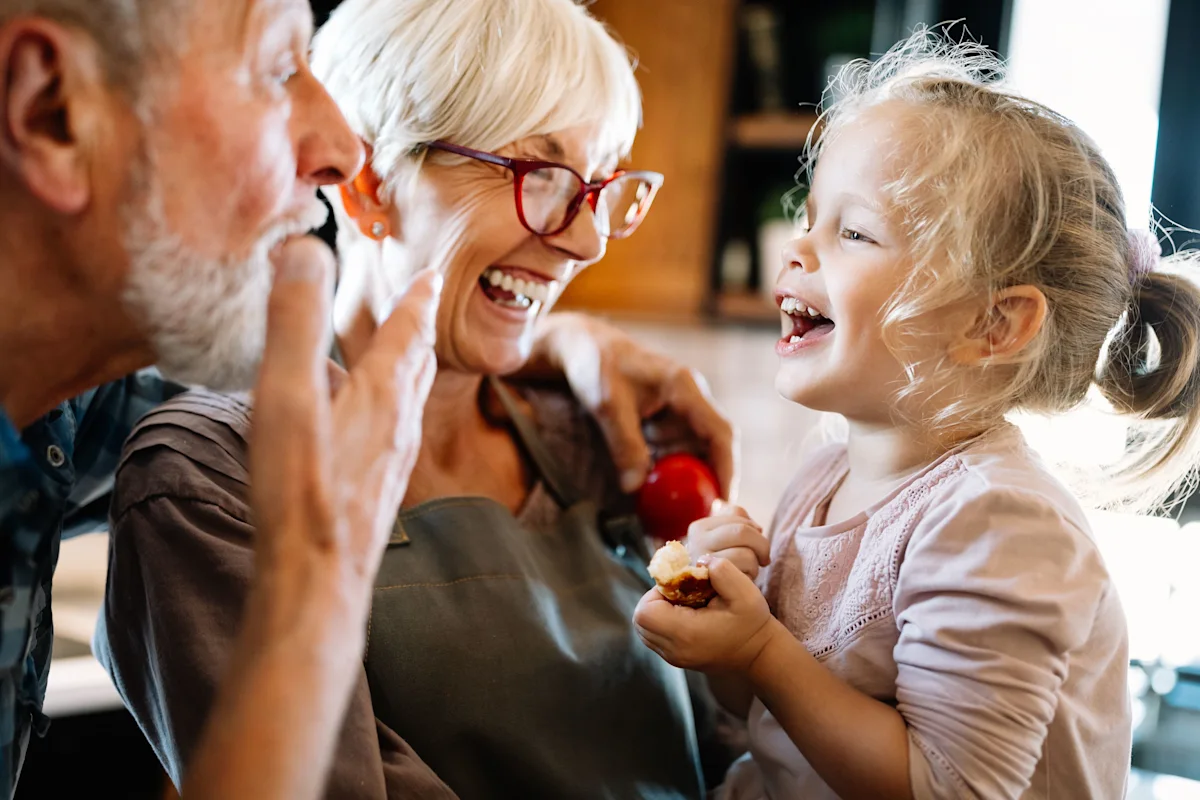 grandparents having a laugh with grandchild