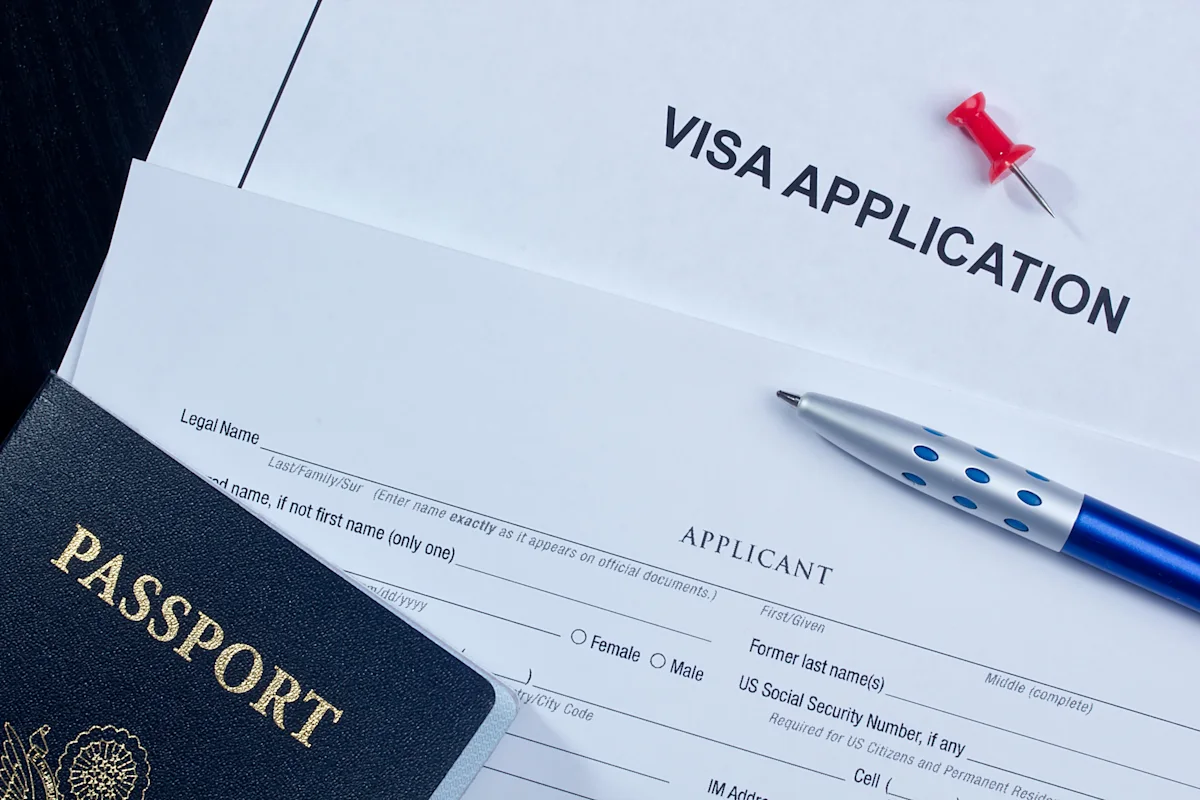 Visa application form & passport