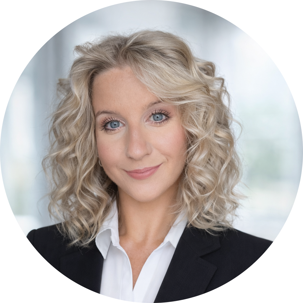 A photo of a woman in corporate dress