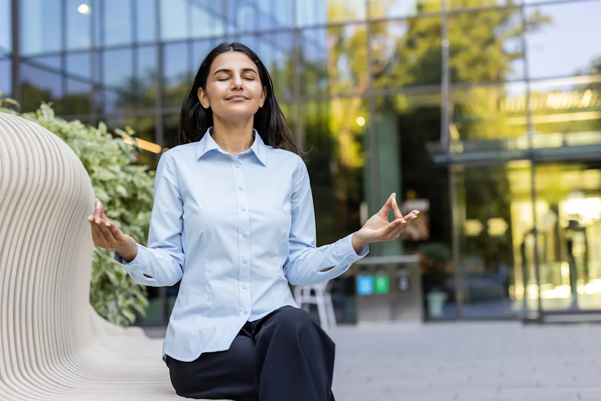 clarity - woman in casual yoga pose