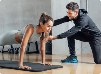 Woman training with PT